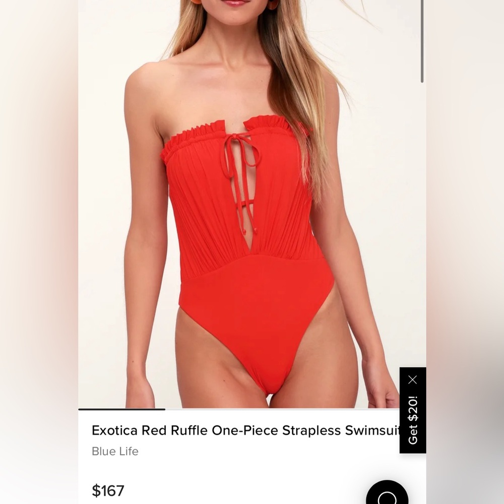 Blue Life red Swimsuit, worn once!